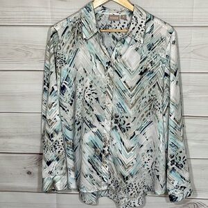 Chico’s Chevron Animal Print Top Hi-lo Hem Size 16/Extra Large/Chico’s 3